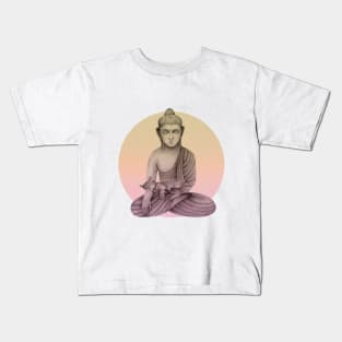 Buddha with cat 5 Kids T-Shirt